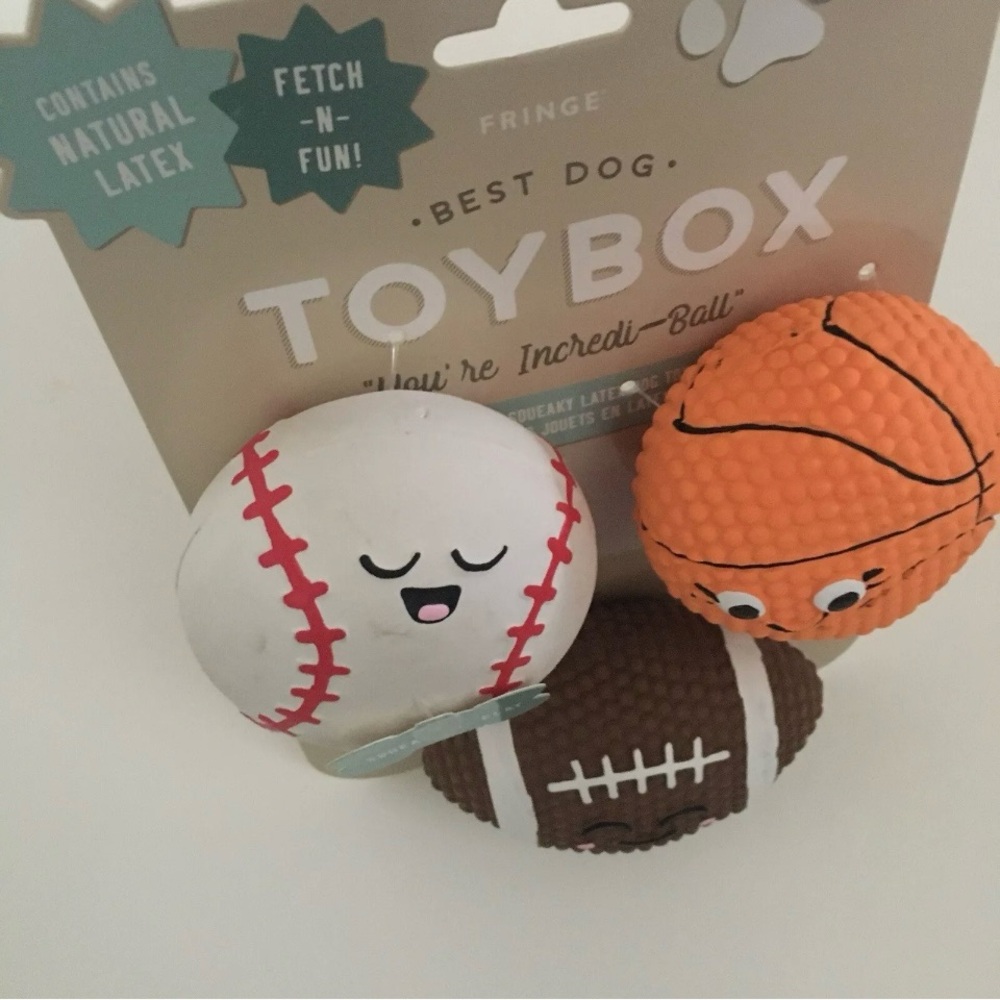Dog Toys Squeaky Latex Fetch Fun Sports Balls “You’re Incredi-ball” NEW | Fringe - Picture 8 of 8